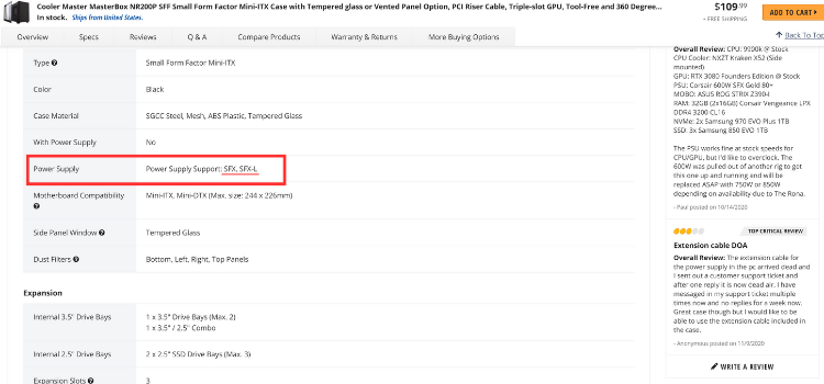 NR200P PSU Compatibility